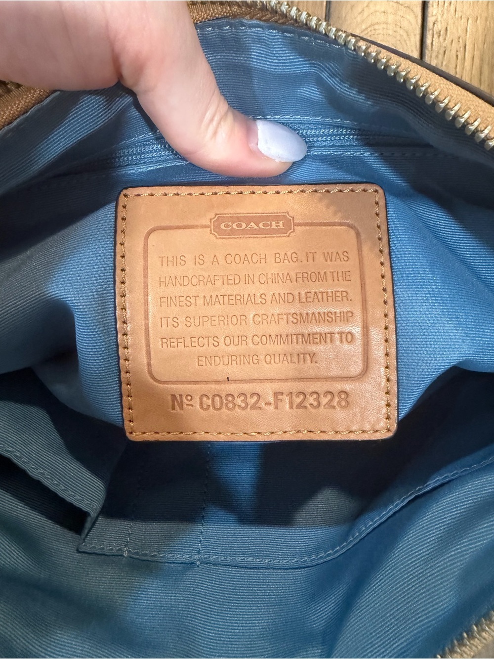Coach Tan Signature Jacquard Crossbody with Leather Trim Authentic - Picture 13 of 16
